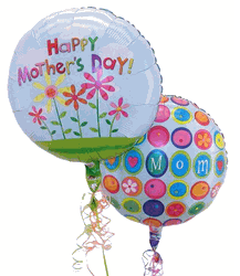 Happy Mother's Day 2 Balloon Bouquet with flowers