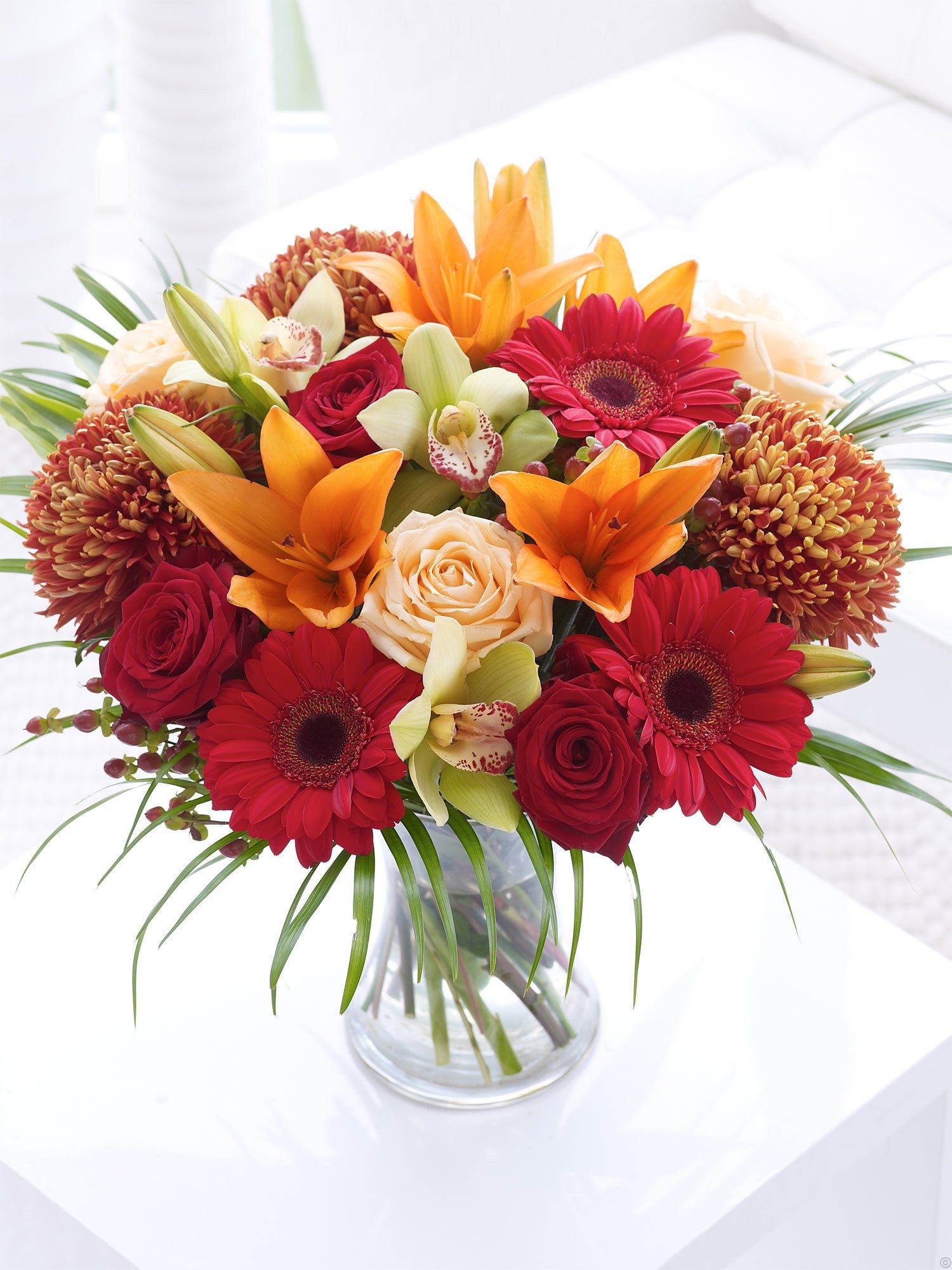 Rose and Cymbidium Orchid Hand-tied